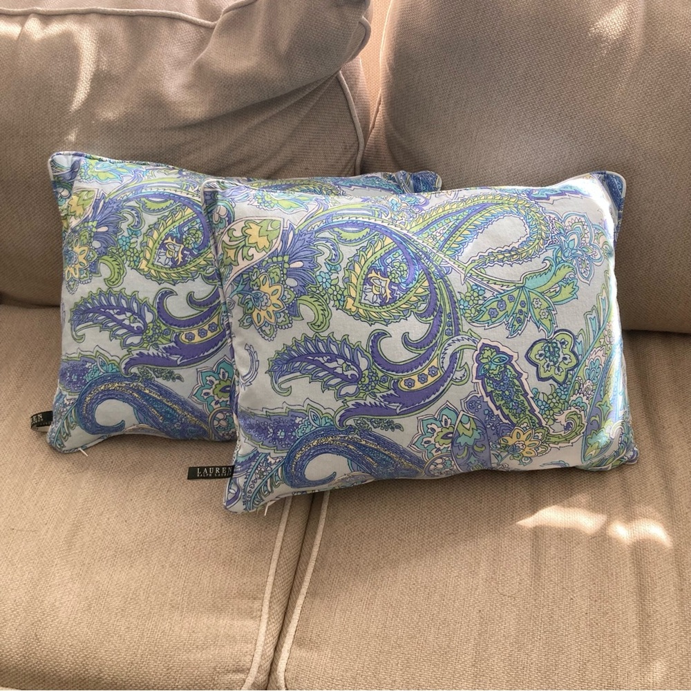 Two Ralph Lauren Paisley Pillows